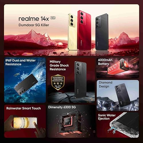 realme 14x 5G Crystal Black 8GB RAM 128GB Storage