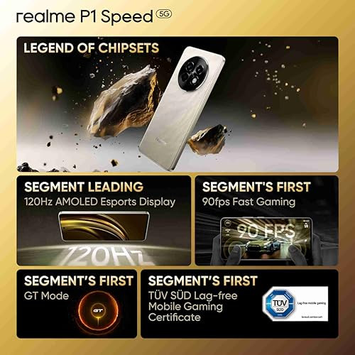 realme P1 Speed 5G Textured Titanium 8GB RAM 128GB Storage  16GB DRAM  Expandable Upto 2 TB  667 Full HD Display  50MP  2MP  16MP Front Camera  Dimensity 7300 Energy Processor