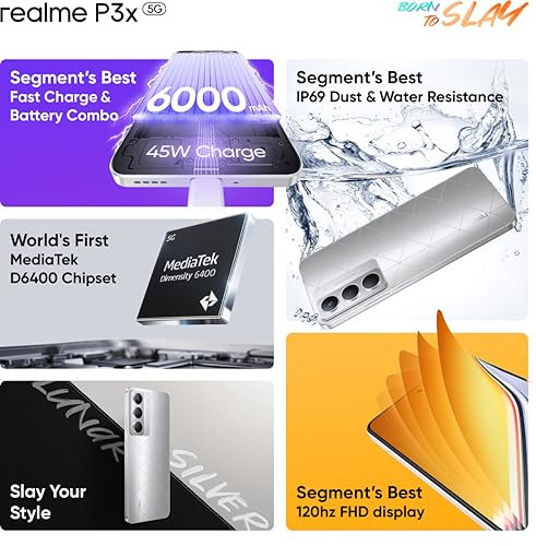 realme P3x 5G Lunar Silver 8 GB RAM  128GB Storage