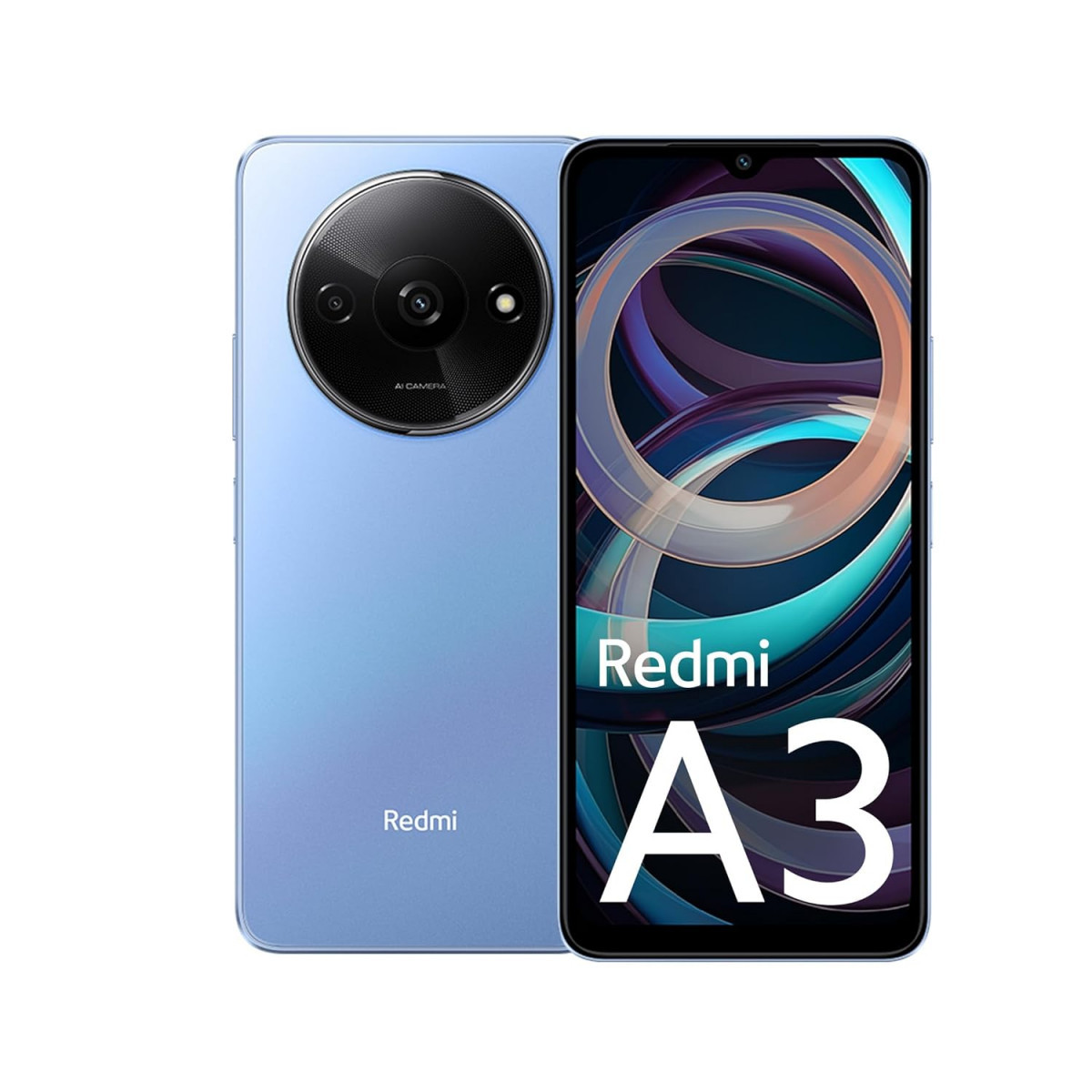 Redmi A3 Lake Blue 3GB RAM 64GB Storage  Premium Halo Design  90Hz Display  Powerful 4G G36 Processor