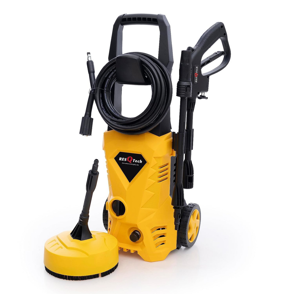 ResQTech PW-101 Advance 1700 Watt 135 Bar High Pressure Washer for Car Bike and Home - 2 Year Warranty - Patio Cleaner - Foam Cannon - 90 Degree Nozzle - 6m Hose Pipe 6 m Power Cord - Copper Winding -  Premium Edition 
