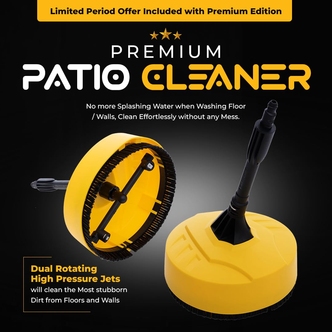 ResQTech PW-101 Advance 1700 Watt 135 Bar High Pressure Washer for Car Bike and Home - 2 Year Warranty - Patio Cleaner - Foam Cannon - 90 Degree Nozzle - 6m Hose Pipe 6 m Power Cord - Copper Winding -  Premium Edition 