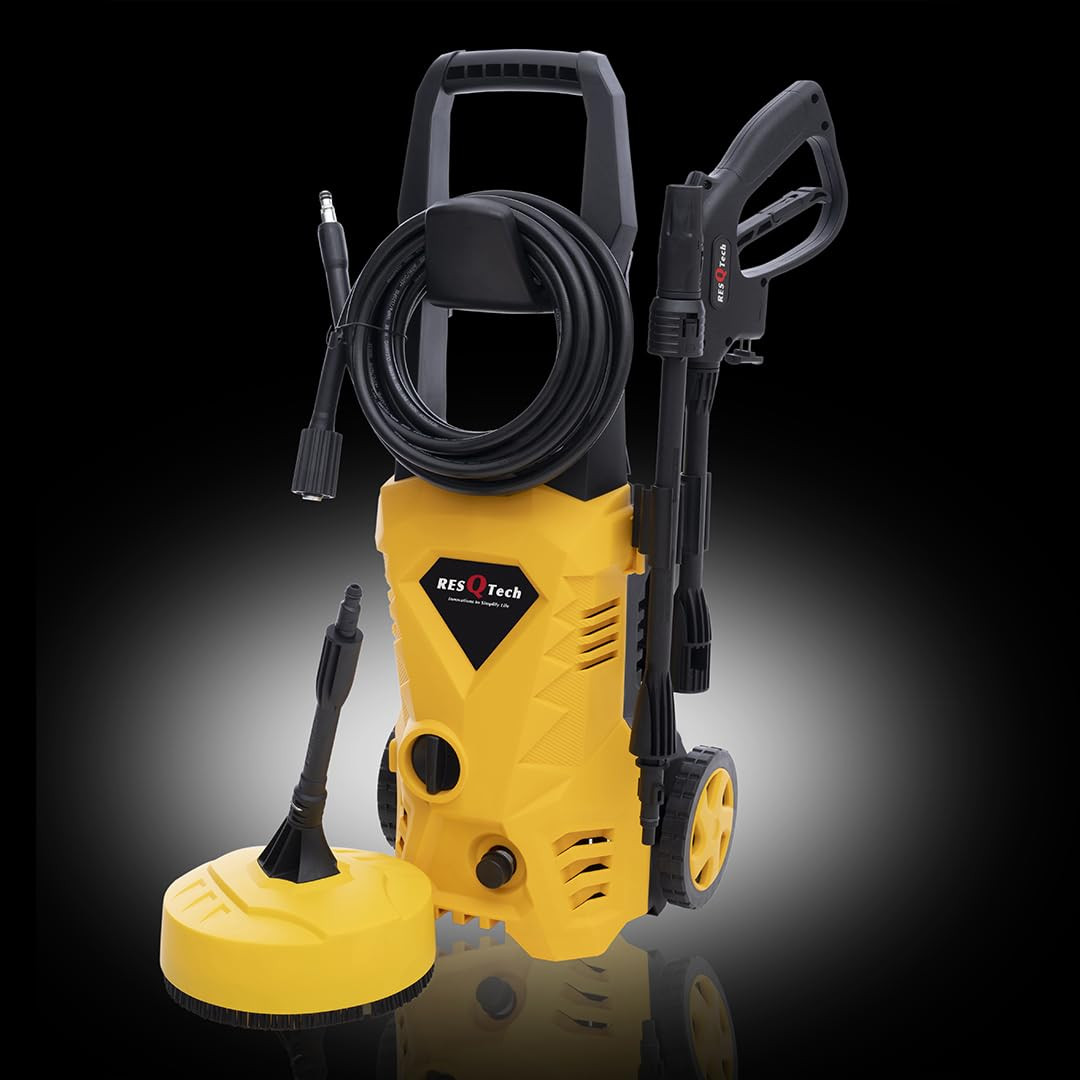 ResQTech PW-101 Advance 1700 Watt 135 Bar High Pressure Washer for Car Bike and Home - 2 Year Warranty - Patio Cleaner - Foam Cannon - 90 Degree Nozzle - 6m Hose Pipe 6 m Power Cord - Copper Winding -  Premium Edition 