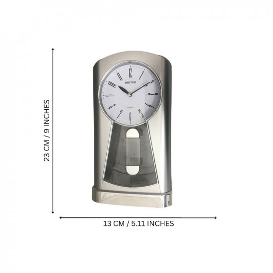 Rhythm Mantel Table Clock 4Rp794Wr19 - Silver