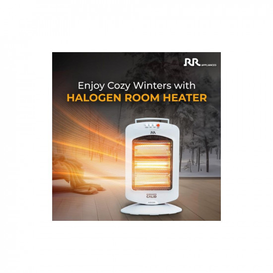 RR Calid Halogen Room Heater 1200 W With 180-degree Oscillation, Easy to Use Handle, Tip-Over Protection & Noiseless Operation, Heater for Home Office Indoor (ISI Approved) With 2 Year Warranty