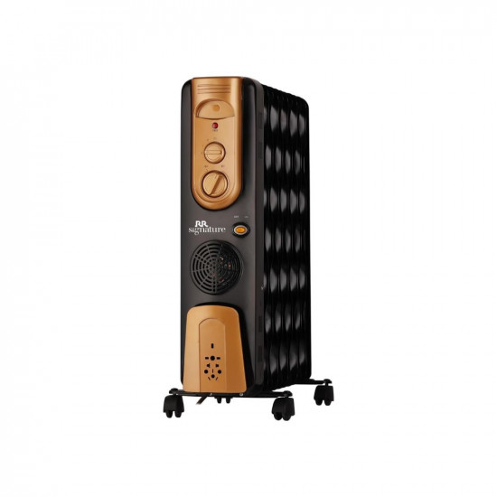 RR Signature Oil Filled Radiator Room Heater | 11 fin 2900 Watts | OFR Heater with Castor Wheels, Adjustable Thermostat, 3 Heat Settings | Silent Room Heater for Home & Office|2 Year Warranty by RR