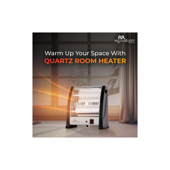 RR Signature QZ-208 Quartz Room Heater for Home with Tip-Over Protection, Silent Room Heater with 2 Heat Settings of 800 W for Bedroom, Office, & Indoor Use (ISI Certified) with 2 Years Warranty