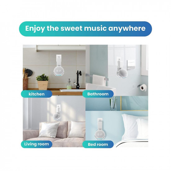 Saifsmart Outlet Wall Mount Hanger Holder Stand Accessories Case Built-in Plug Cable Management for Echo Dot 4th GenEcho Dot 5th Gen Smart Speaker White