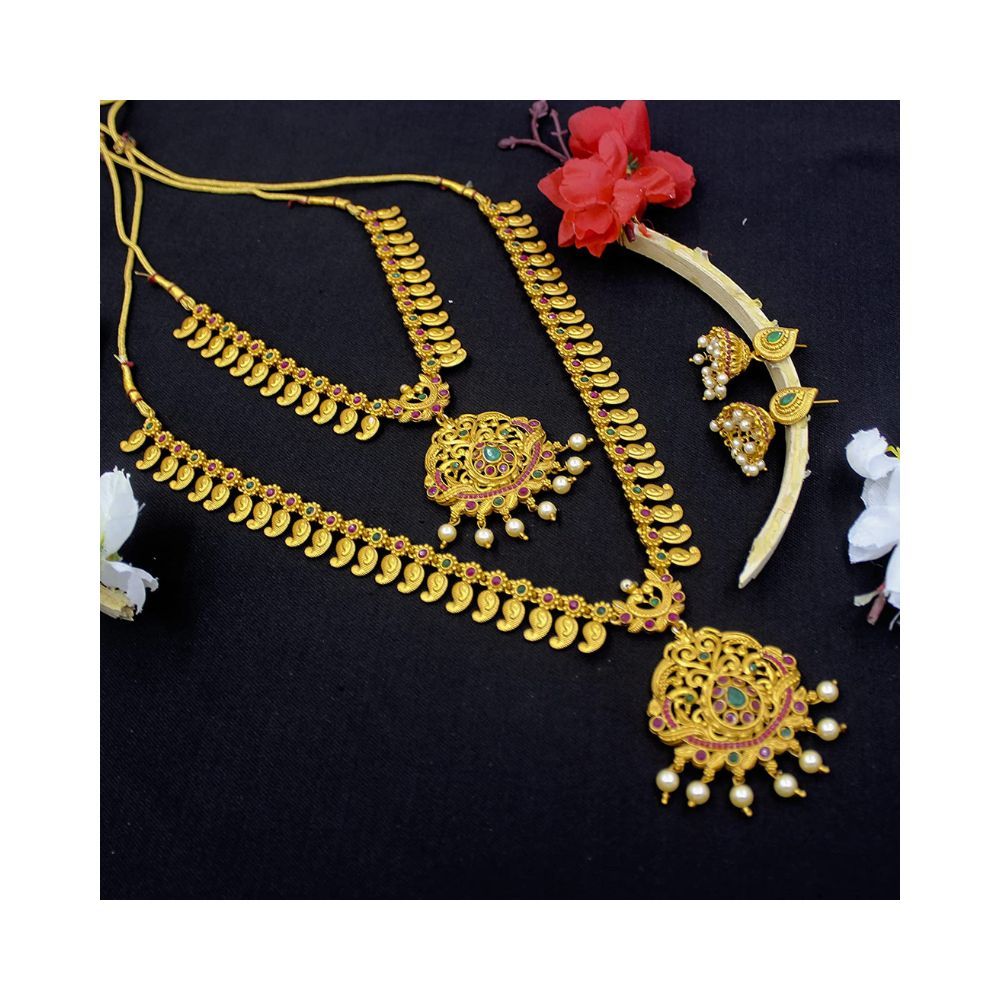 SAIYONI Wedding Antique Traditional Half Bridal Jewellery Set for women & girls - 90518