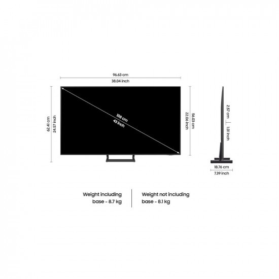 Samsung 108 cm 43 inches 4K Ultra HD Smart LED TV UA43CU8570ULXL Titan Grey
