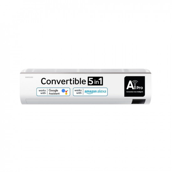 Samsung 2 Ton 3 Star Wi-fi Enabled Inverter Split AC Copper Convertible 5-in-1 Cooling Mode Anti-bacterial Filter 2023 Model AR24CYLZABE White