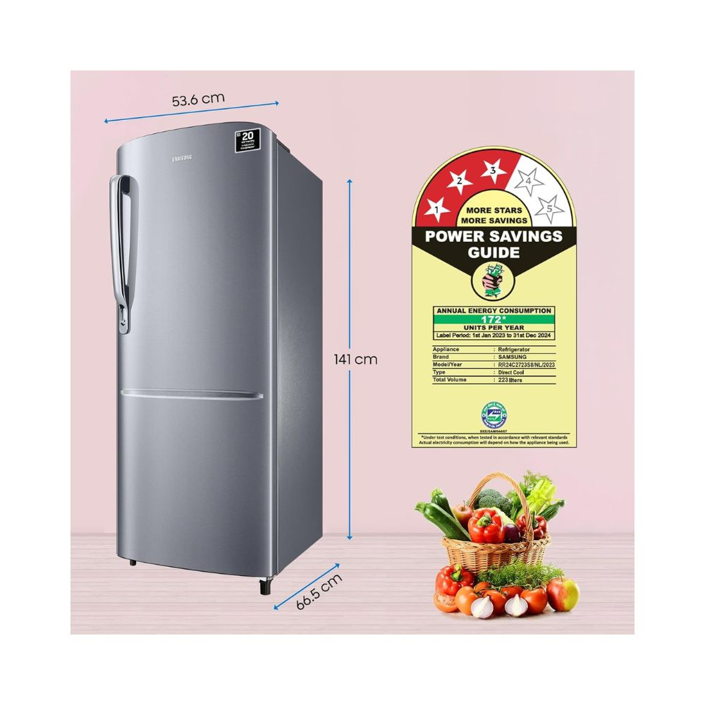 Samsung 223 L 3 Star Inverter Direct-Cool Single Door Refrigerator