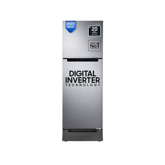 Samsung 236 L 2 Star Digital Inverter Frost Free Double Door Refrigerator (RT28C3122S8/HL, Silver, Elegant Inox, Base Stand with Drawer 2023 Model)