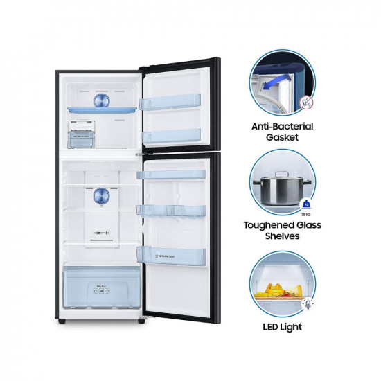 Samsung 301 L 2 Star Convertible 5In1, Digital Inverter Frost Free Double Door Refrigerator (RT34C4522B1/HL, Black Matt 2023 Model)