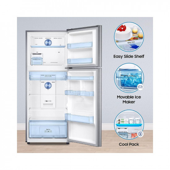 Samsung 363 L 2 Star Convertible 5In1, Digital Inverter with Display Frost Free Double Door Refrigerator (RT39C5532S8/HL, Silver, Elegant Inox 2023 Model)