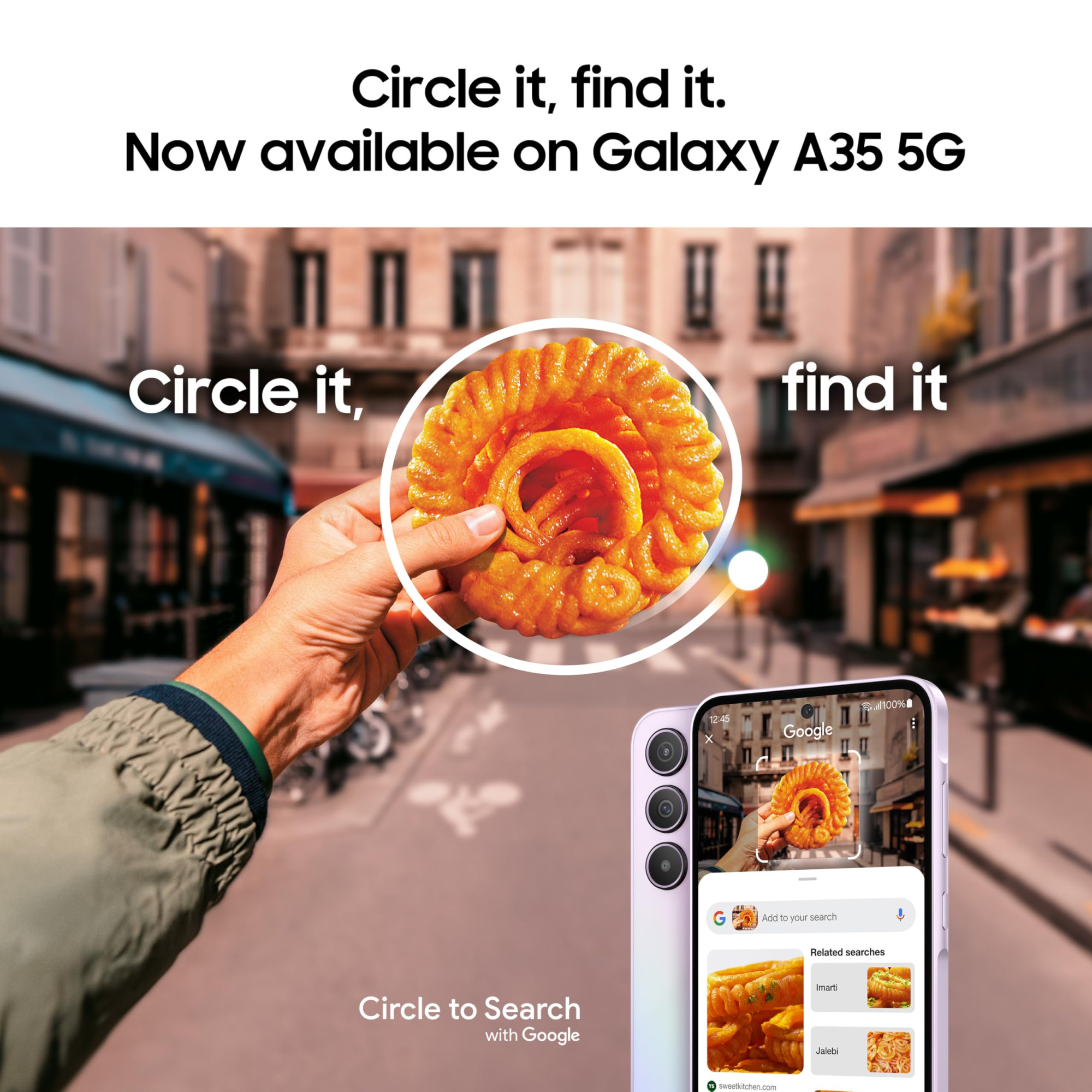 Samsung Galaxy A35 5G Awesome Iceblue 8GB RAM 256GB Storage  Premium Glass Back  50 MP Main Camera OIS  Nightography  IP67  Corning Gorilla Glass Victus  sAMOLED with Vision Booster