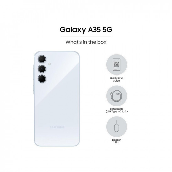 Samsung Galaxy A35 5G Awesome Iceblue 8GB RAM 256GB Storage  Premium Glass Back  50 MP Main Camera OIS  Nightography  IP67  Corning Gorilla Glass Victus  sAMOLED with Vision Booster