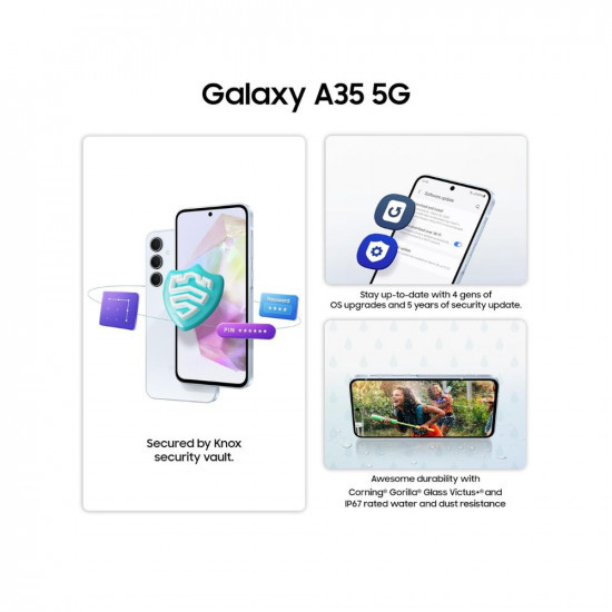 Samsung Galaxy A35 5G Awesome Navy 8GB RAM 128GB Storage  Premium Glass Back  50 MP Main Camera OIS  Nightography  IP67  Corning Gorilla Glass Victus  sAMOLED with Vision Booster