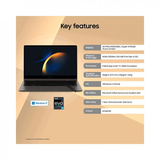 Samsung Galaxy Book3 360 Intel 13th Gen i7 EvoTM 33.78cm(13.3
