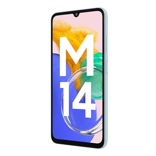 Samsung Galaxy M14 4G Arctic Blue4GB64GB  50MP Triple Cam  5000mAh Battery  Snapdragon 680 Processor  2 Gen OS Upgrade  4 Year Security Update  8GB RAM with RAM Plus  Without Charger