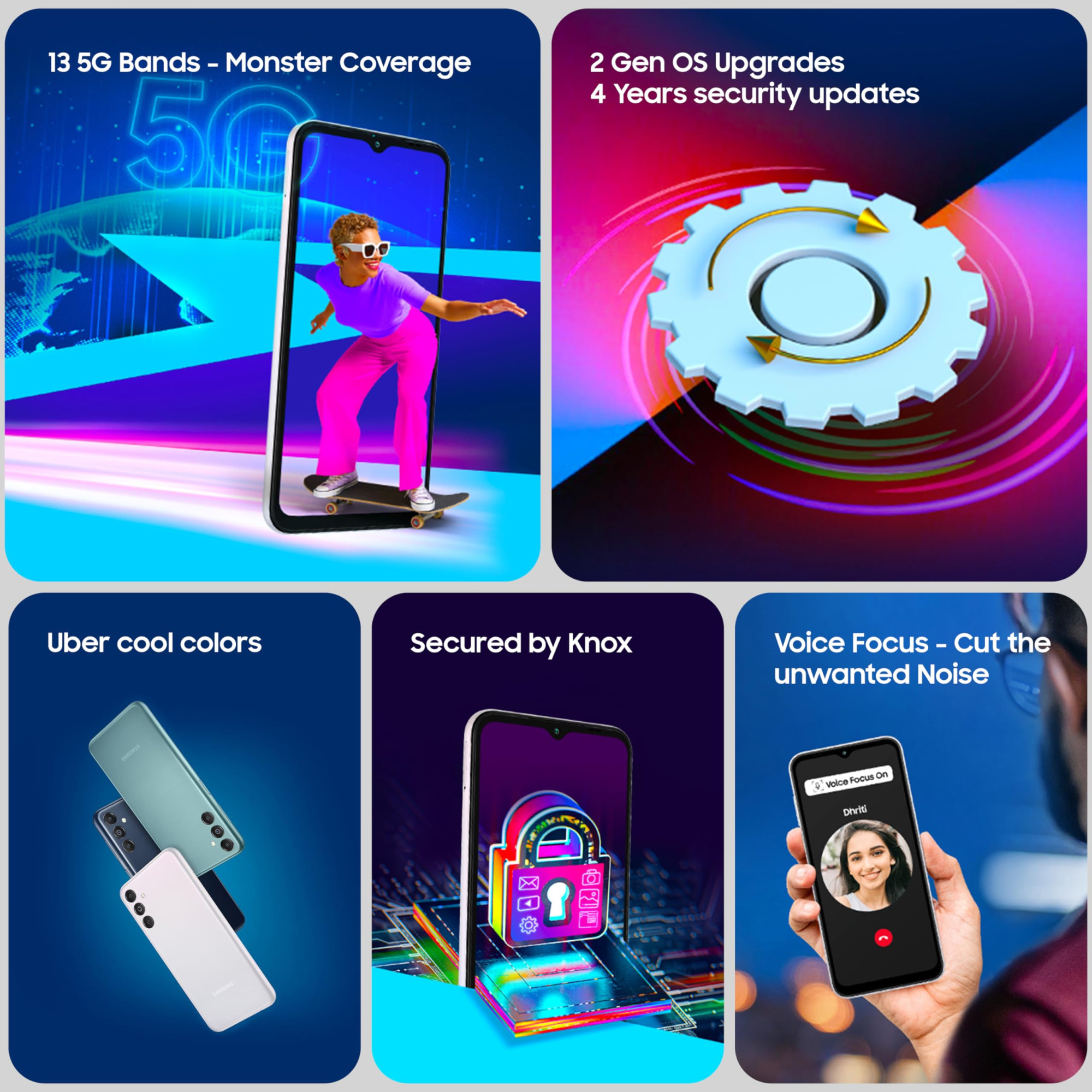 Samsung Galaxy M14 5G ICY Silver6GB128GB Storage