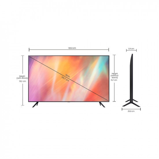 Samsung India Electronics Pvt Ltd 1397 Cm 55 Inches 4K Ultra Hd Smart Led Tv Ua55Au7700Klxl Titan Gray