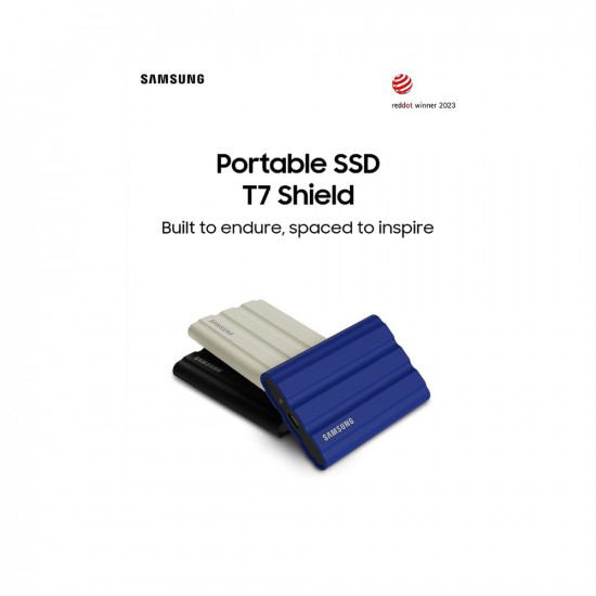 Samsung T7 Shield 1TB, Portable SSD, up-to 1050MB/s, USB 3.2 Gen2, Rugged, IP65 Water & Dust Resistant, for Photographers, Content Creators and Gaming, Extenal Solid State Drive (MU-PE1T0R/WW), Blue