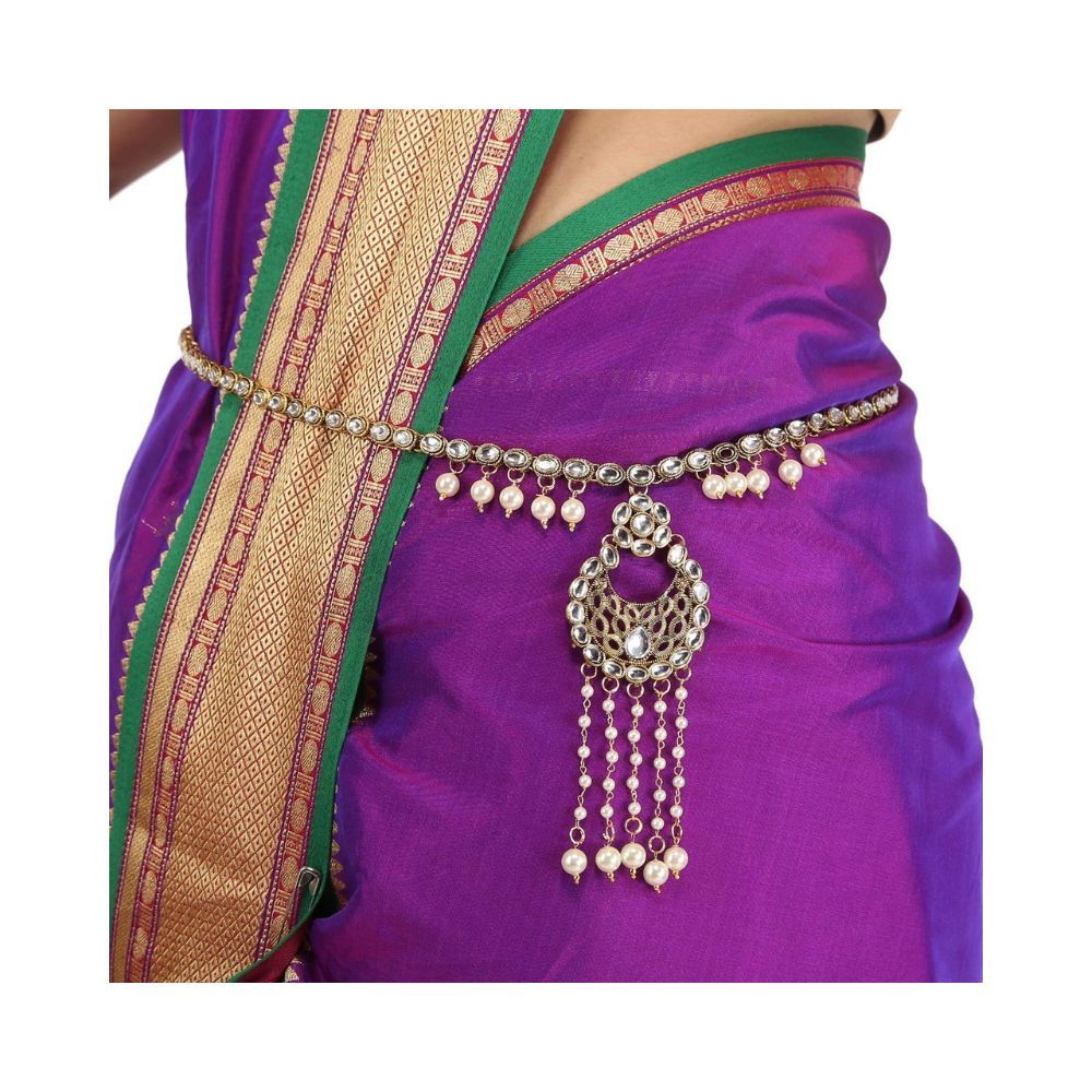 Sanjog Stylish Traditional Gold Plated Kundan & Stone Studded Kamarband for Women