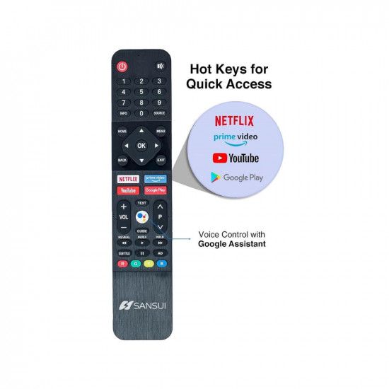 Sansui 102cm 40 inches Full HD Certified Android LED TV JSW40ASFHD Midnight Black With Voice Search Smart Remote