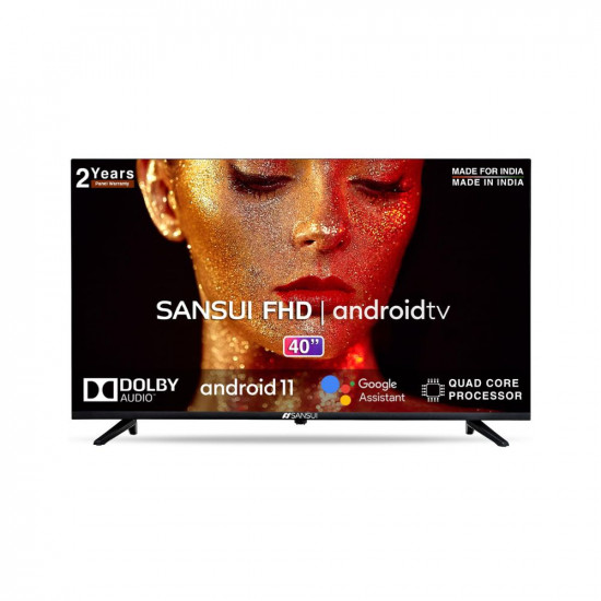 Sansui 102cm (40 inches) Full HD Certified Android LED TV JSW40ASFHD (Midnight Black) With Voice Search Smart Remote
