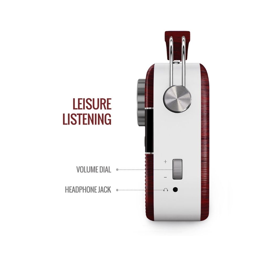 Saregama Carvaan Hindi - Portable Music Player with 5000 Preloaded Songs FMBTAUX Cherrywood Red - Without App