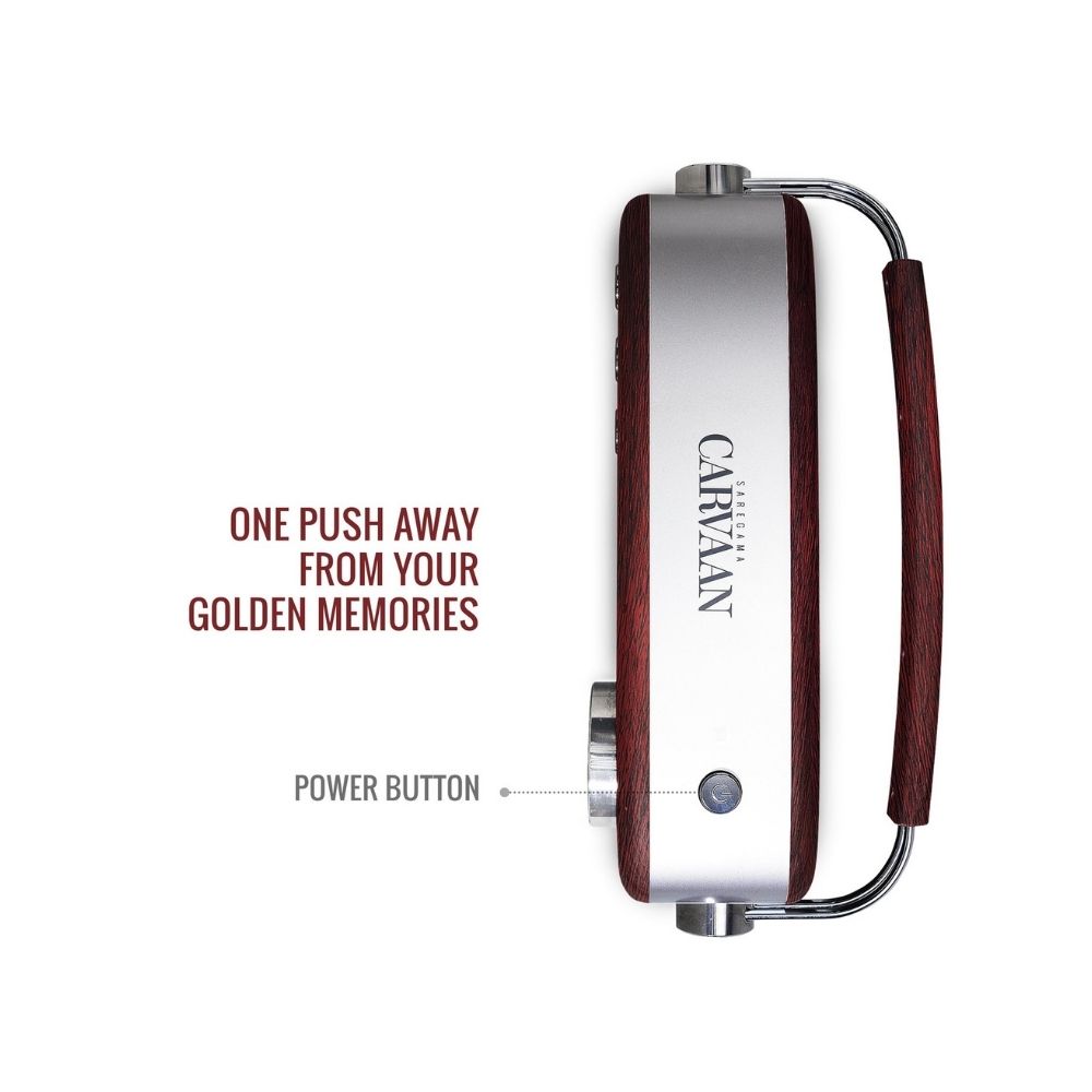 Saregama Carvaan Hindi - Portable Music Player with 5000 Preloaded Songs FMBTAUX Cherrywood Red - Without App