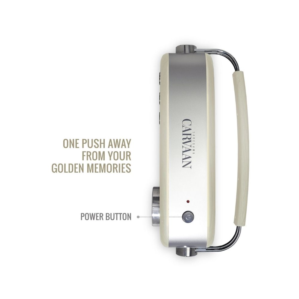 Saregama Carvaan Hindi - Portable Music Player with 5000 Preloaded Songs FMBTAUX Porcelain White - Without App