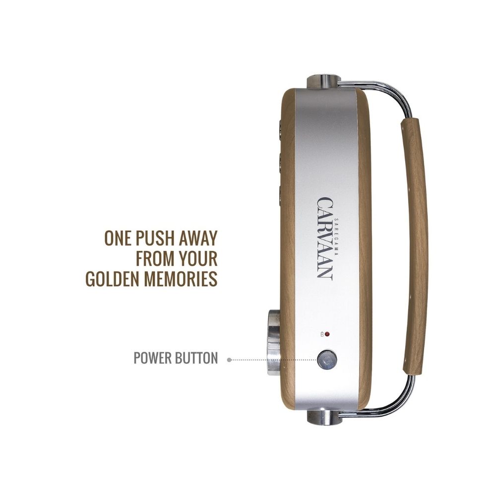 Saregama Carvaan Hindi - Portable Music Player with 5000 Preloaded Songs FMBTAUXM Walnut Brown - Without App
