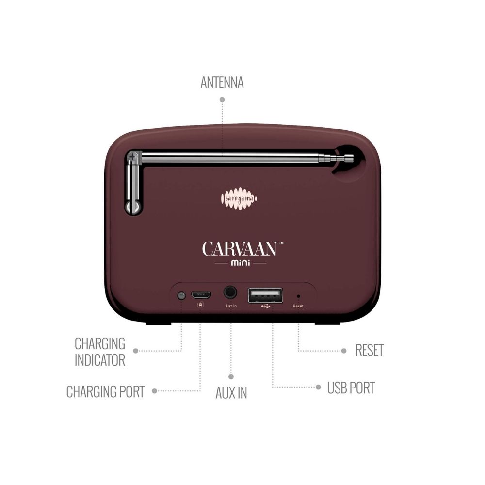 Saregama Carvaan Mini Hindi 20 - Bluetooth Speaker Terracotta Brown