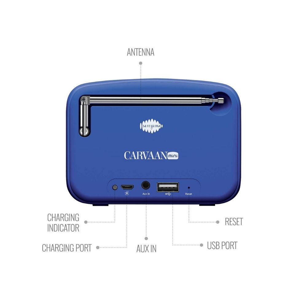 Saregama Carvaan Mini Hindi 20 BluetoothFMAMAUX Regal Blue
