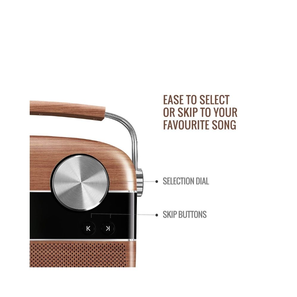 Saregama Carvaan Premium- Portable Music Player with 5000 Preloaded Songs FMBTAUX-Oakwood Brown