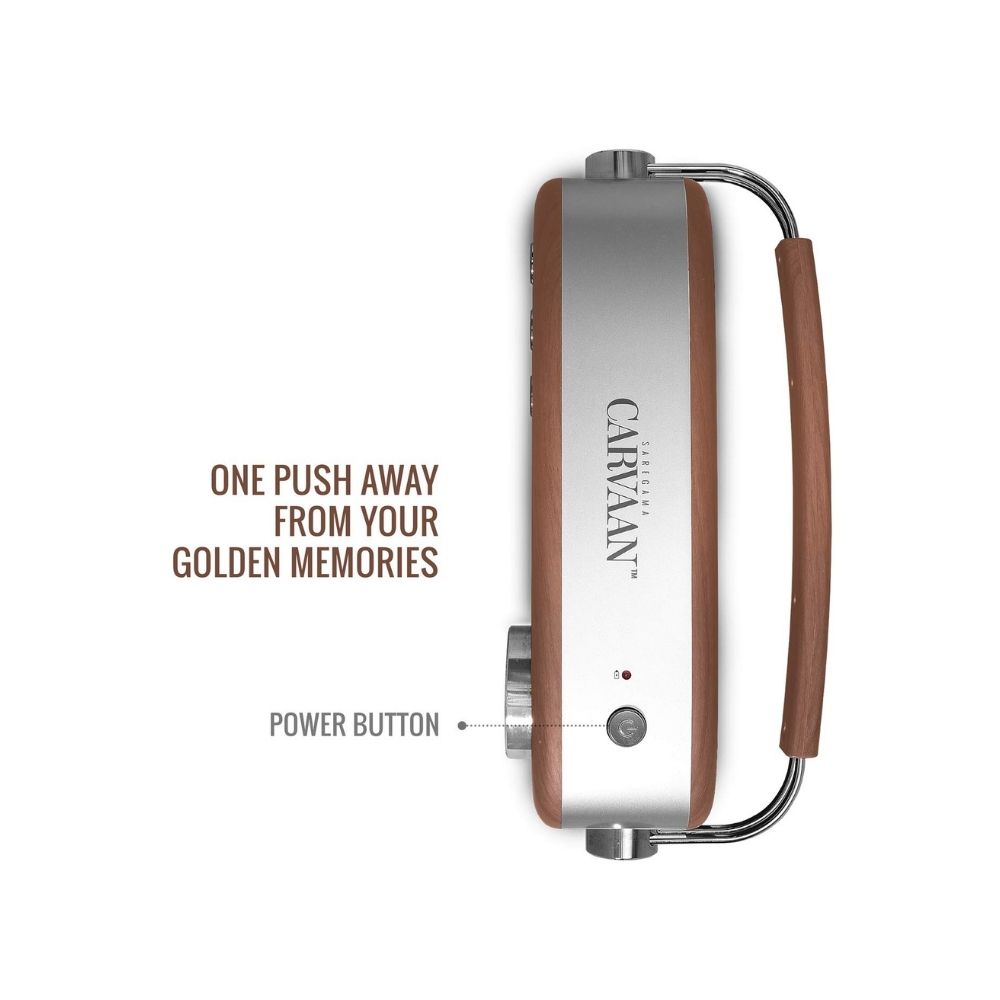 Saregama Carvaan Premium- Portable Music Player with 5000 Preloaded Songs FMBTAUX-Oakwood Brown