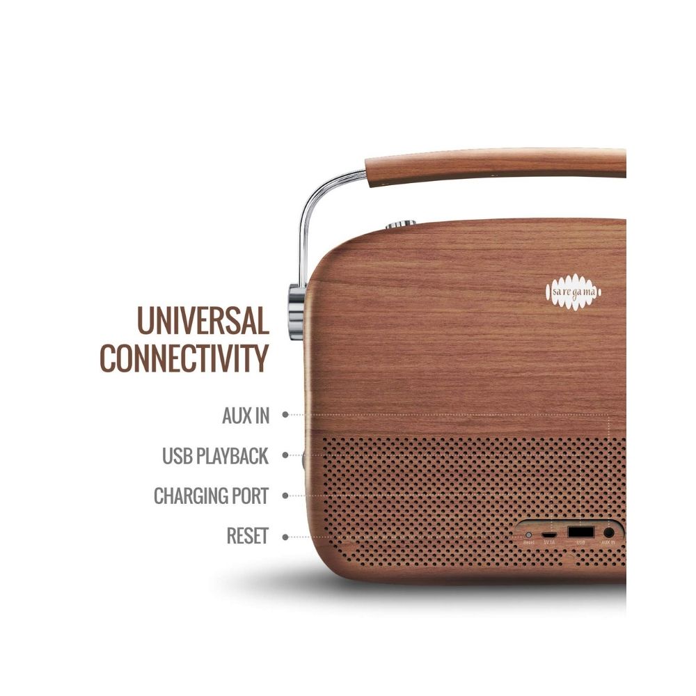 Saregama Carvaan Premium- Portable Music Player with 5000 Preloaded Songs FMBTAUX-Oakwood Brown