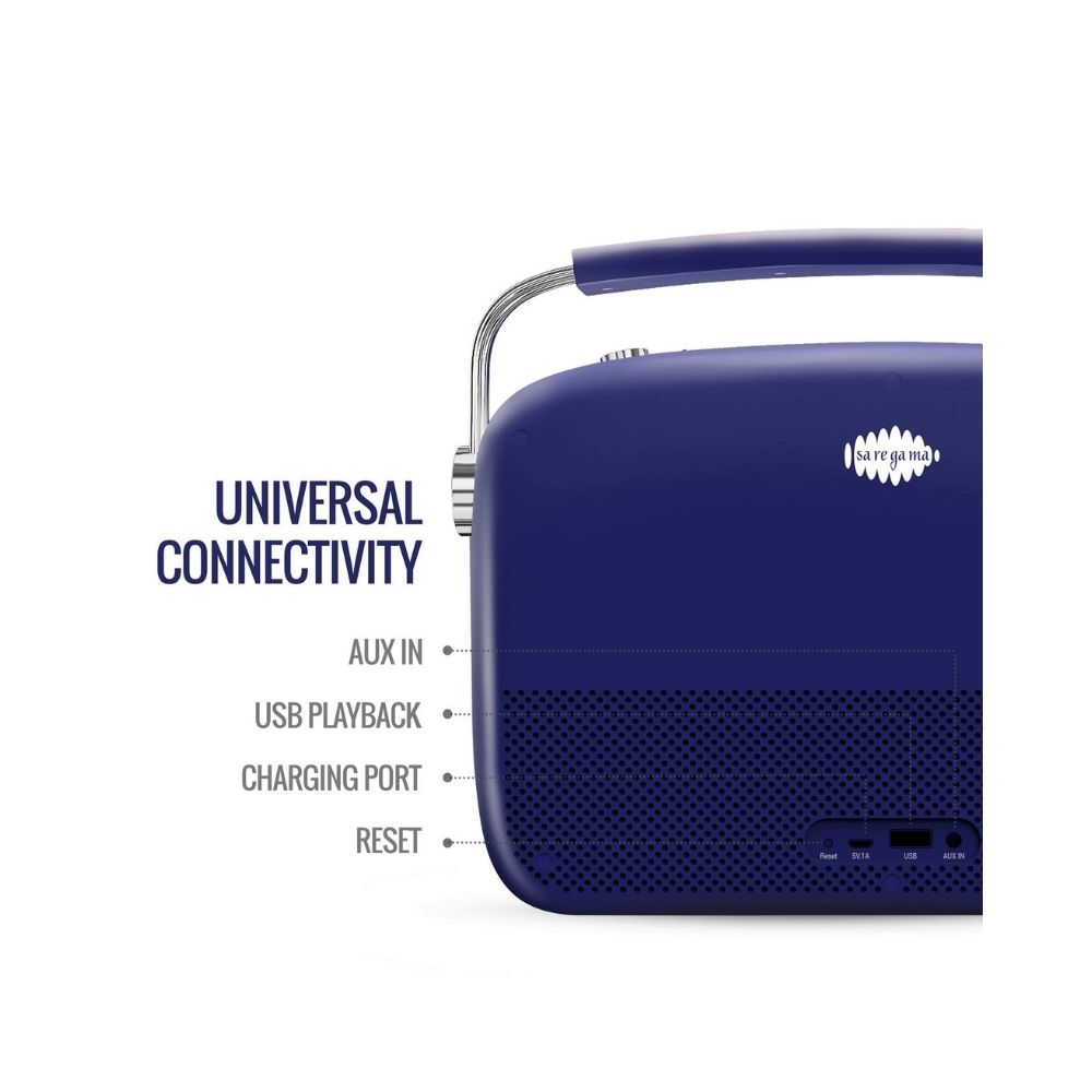 Saregama Carvaan Premium Hindi - Portable Music Player with 5000 Preloaded Songs FMBTAUX-Royal Blue