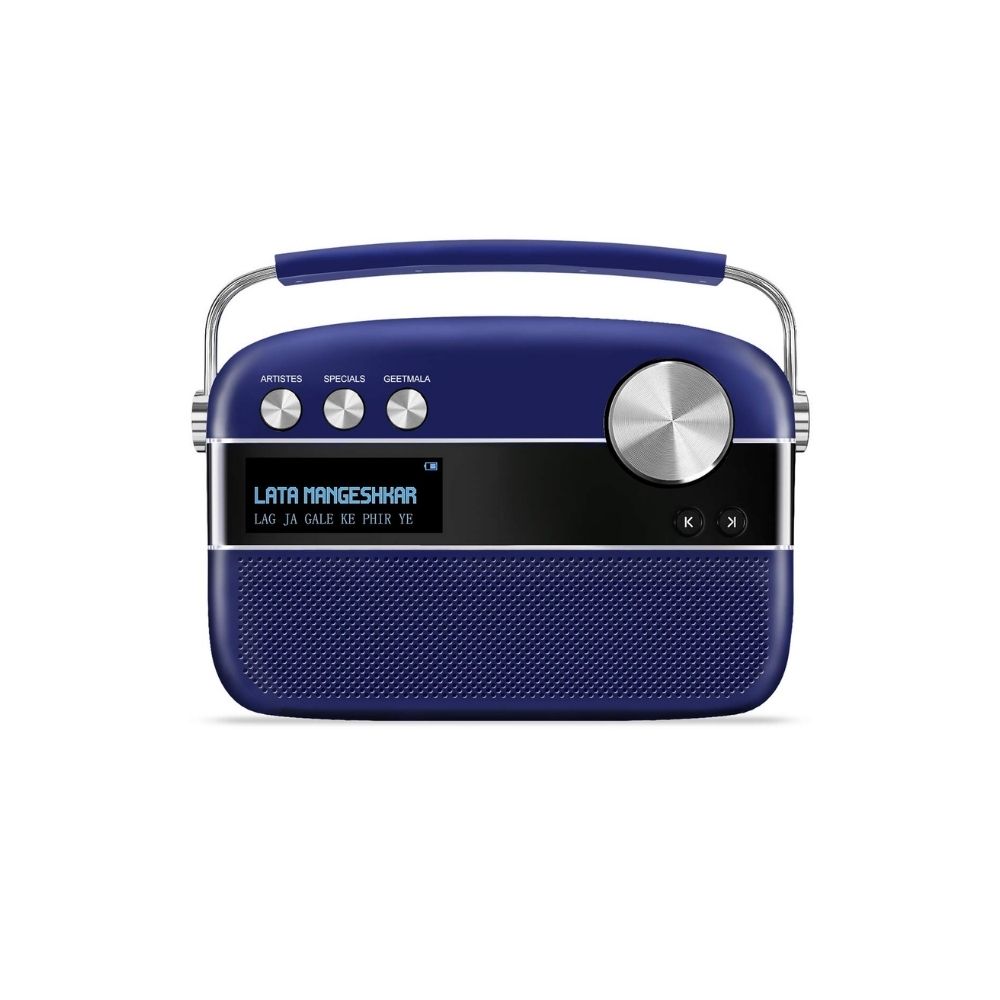 Saregama Carvaan Premium Hindi - Portable Music Player with 5000 Preloaded Songs FMBTAUX-Royal Blue