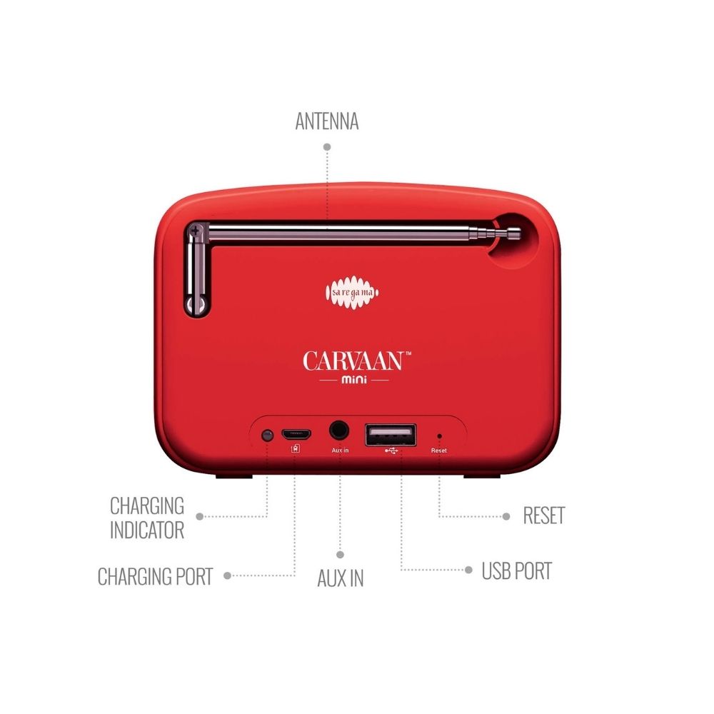 Saregama SCM02 Carvaan Mini Malayalam Bluetooth Speaker (Sunset Red)