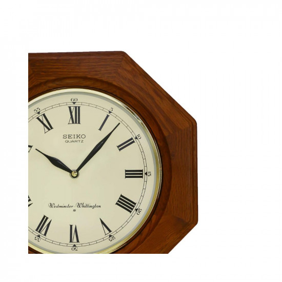 SEIKO Wooden case Pendulum Clock (QXH102BN, Brown, 54 cm x 33 cm x 9.5 cm)