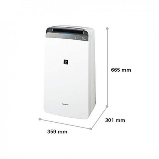 SHARP Room Air Purifier DW-J20FM-W with Plasmacluster™ Ion Technology, Deodourizing Mode | Coverage Area: upto 550 ft²