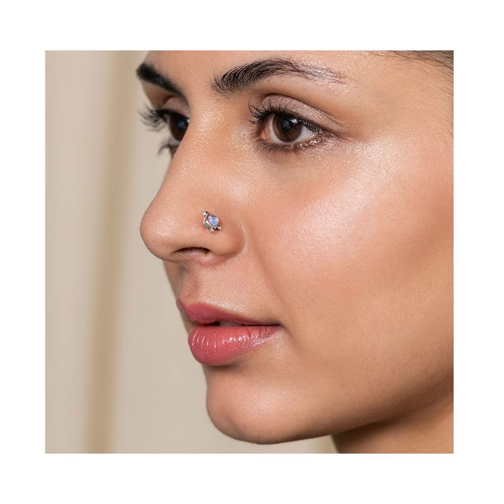 Shaya by CaratLane A Moonlit Dance Nose Pin in 925 sterling silver