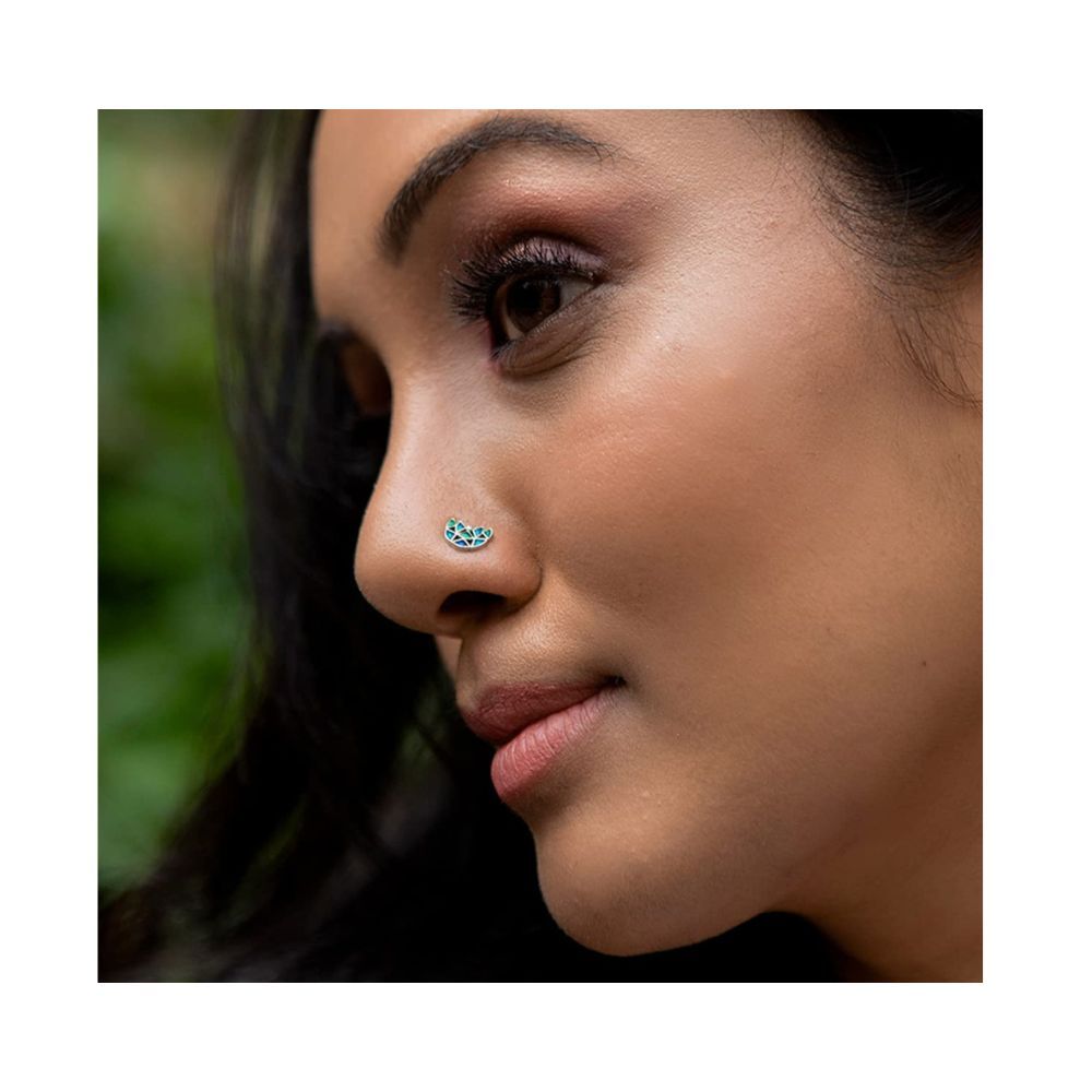Buy Shaya by CaratLane Antique Ivoryday Wear Nose Pin in 925 Silver at  Amazon.in