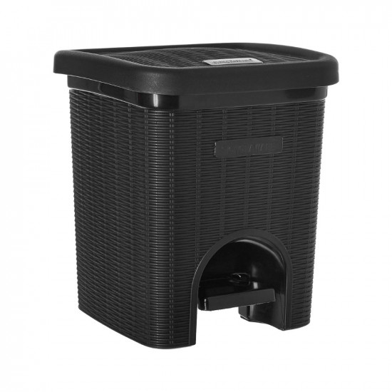 Signoraware 12 Liters Modern Lightweight Pedal Dustbin / Thrash Can Dustbins with Lid for Home Office / Non Garbage Smell / Unbreakable Single Mould / Heavy Duty Kitchen Bedroom Bathroom (12Ltr Black)