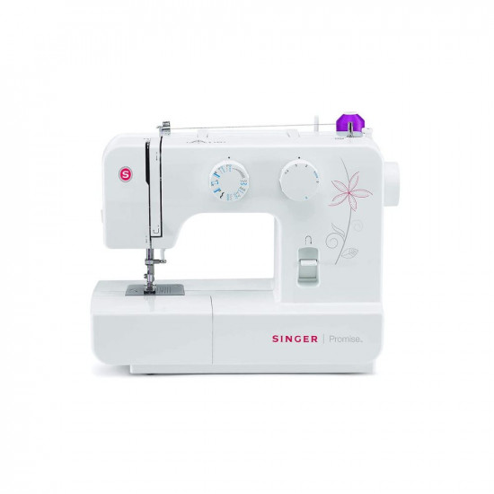 Singer Promise 1412 Automatic Zig-Zag Electric Sewing Machine, 12 Built-in Stitches, 18 Stitch Functions (White) Metal Frame