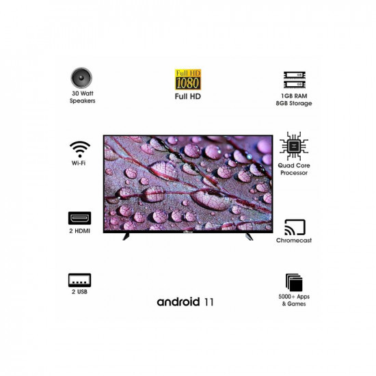 SKYWALL 8128 cm 32 inches HD Ready Smart LED TV 32SWELS-PRO Black