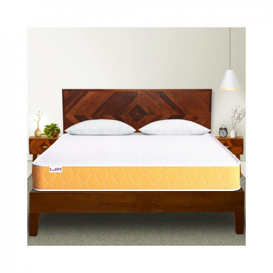 SleepX Dual Comfort Mattress 6 inch Double Bed Size, High Density (HD) Foam- Medium Soft & Hard (Orange, 72x48x6 Inches)